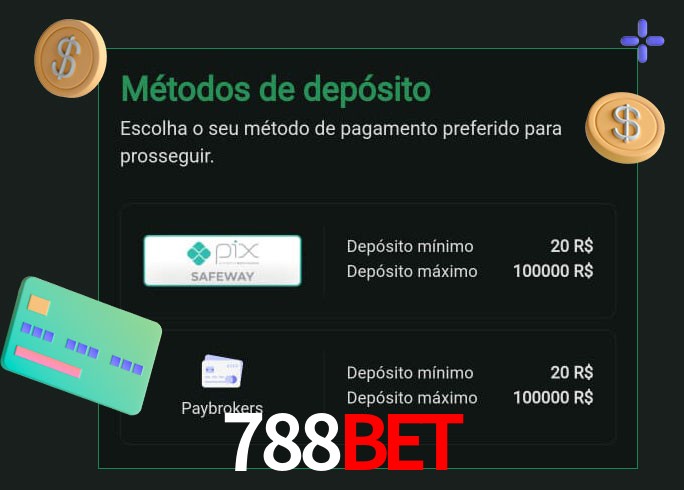 O cassino 788Bet oferece uma grande variedade de métodos de pagamento